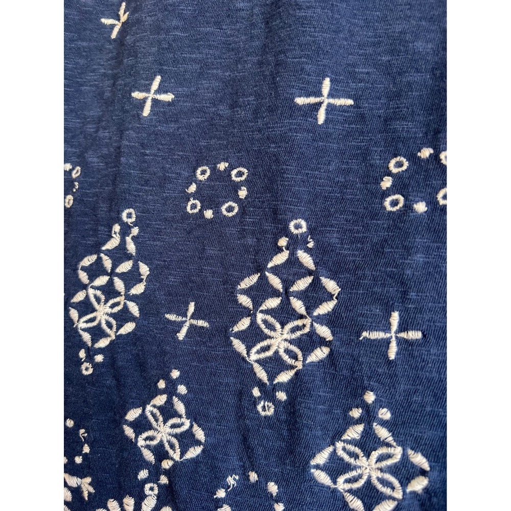 New Directions Weekend Navy Blue‎ Crochet Lace Embroidered Sleeveless Tank Top M - Picture 11 of 11